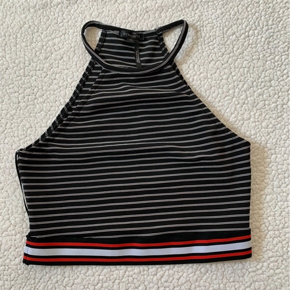 Dynamite  Stripped Cropped Tanktop - Picture 1 of 6